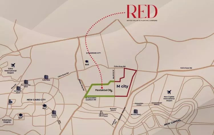 موقع كمبوند ريد مدينة المستقبل - RED Compound